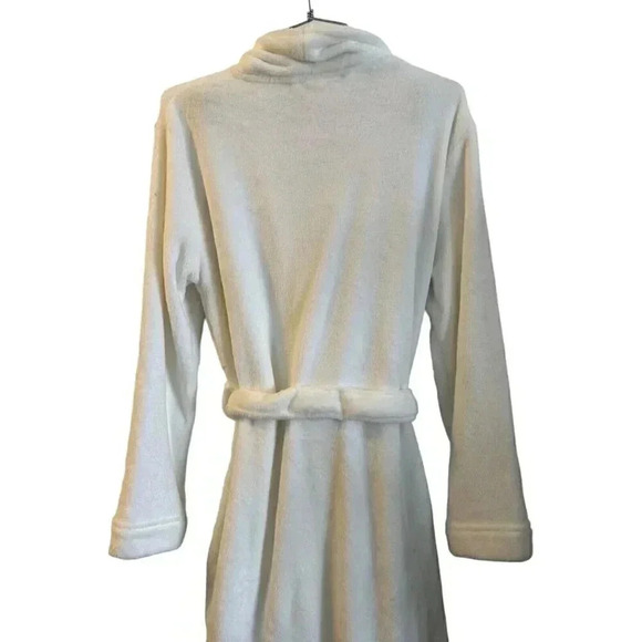 CALVIN KLEIN Plush Bridal White Bathrobe Lounge Pockets Sash/Belt Womens Sz XS/S - Picture 8 of 16